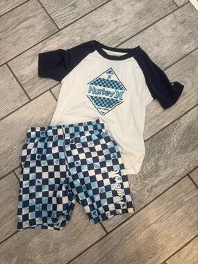 Hurley Boys Navy & White Two-Piece Pajama Set